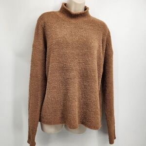 Natural Reflections Sweater Women's Large Teddy Bear Pullover Light Weight Brown